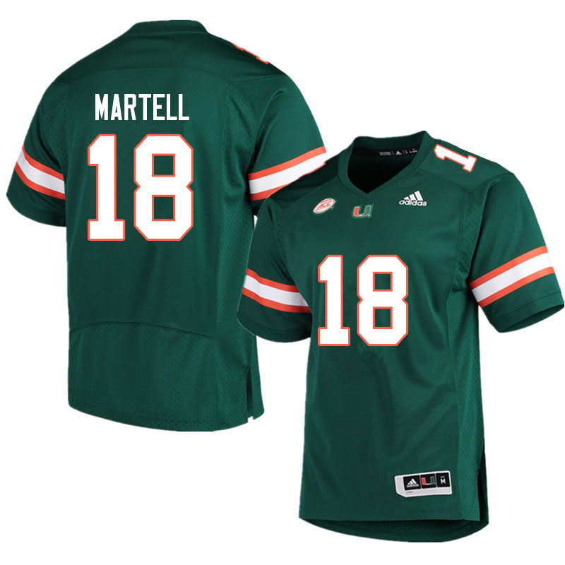 Adidas Miami Hurricanes #18 Tate Martell College Football Jerseys Sale-Green - Click Image to Close